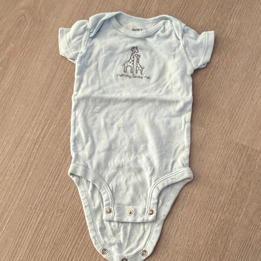 Carter's Light Blue Giraffe Bodysuit